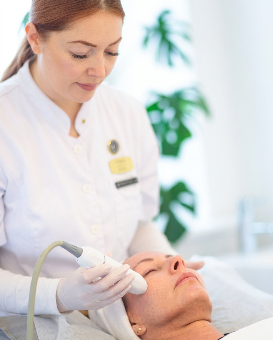 Meva at work in a calm, bright treatment room